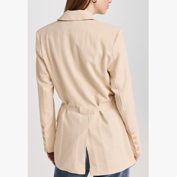 Womens Free People Beige Tie-Front Blazer Jacket - Picture 2 of 12